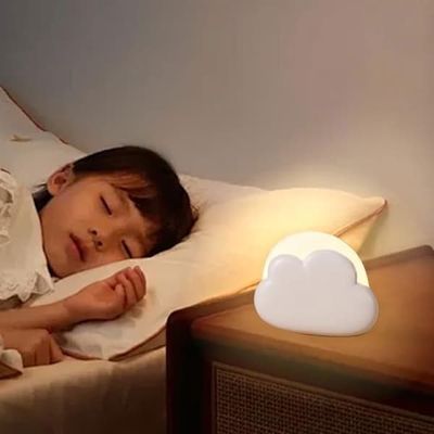 (Hvid) Lomme-natlampe til baby - Genopladelig natlampe til børn - med 4 lysstyrkeniveauer - LED-lampe - Gaver til børn - Hvid
