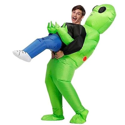 Oppblåsbart Alien-kostyme - HYPDXCB09384 - Voksen - Grønn - Tallballong - Heliumpumpe