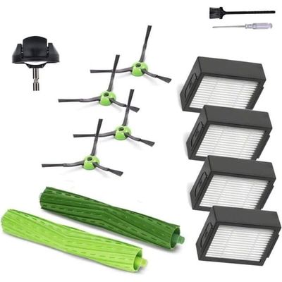Tilbehør til iRobot Roomba j7/i7/i6/i3/i4/i2/i5/i8: 1 børste, 1 hjul, 4 filtre, 4 sidebørster, hastighedsdisplaysæt