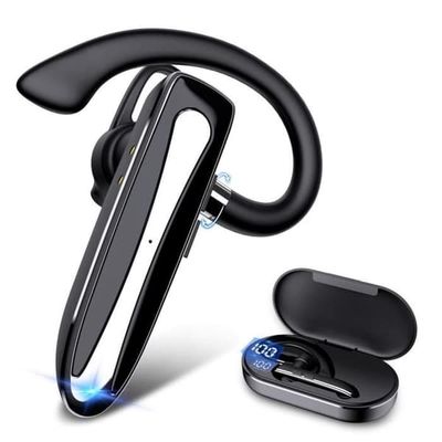 Bluetooth-hodesett Trådløst hodesett for mobiltelefoner med ladeetui Håndfritt hodesett med ett øre