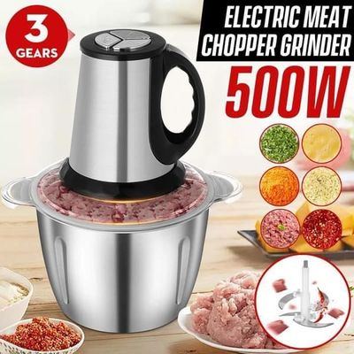 UNIQUE V 3L 220V 550W 4-bladig elektrisk köttkvarn 3 hastigheter multifunktionell matberedare för kött, grönsaker, kryddor, vitlök och skivning