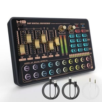 DJ-mikser med lydkort, Todeco Podcast Production Studio bærbar Bluetooth-lydmikserkontroller med effekter