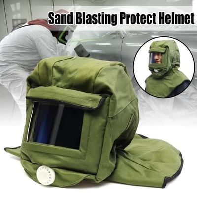 NEUFU Maske Hjelm Beskyttelseslinse Sandblåsing Sandblåsing Sand Anti Støv Vind