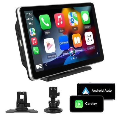 AWESAFE GPS Bil Carplay Trådlös 9'' IPS Skärm silver Carplay Android Auto Bluetooth