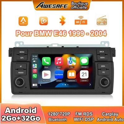 AWESAFE Autoradio Android 13 för BMW E46 Rover 75 MG ZT 2Go+32Go med 7'' Pekskärm GPS Carplay Android Auto Bluetooth