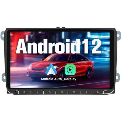 AWESAFE Bilradio Android 2Go+32Go för Golf 5 6 VW Passat Polo Seat Skoda med 9'' Pekskärm GPS Carplay Android Auto