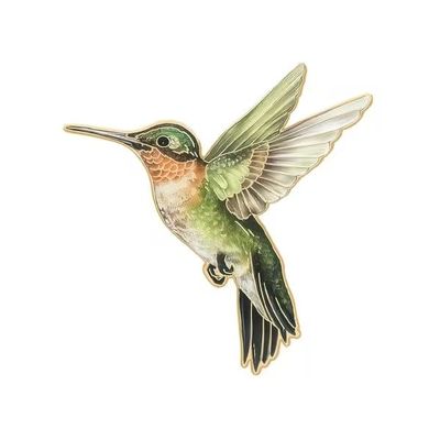 Broche - Nål - Fugl - Kolibri