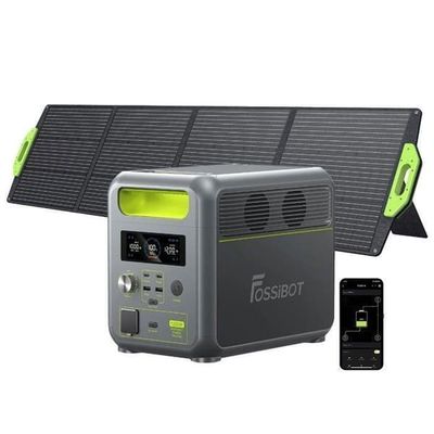 FOSSIBOT F1800 Kraftstation Bärbar Elgenerator 1024Wh 1800W LiFePO4 Elcentral + SP200 Solpaneler APP