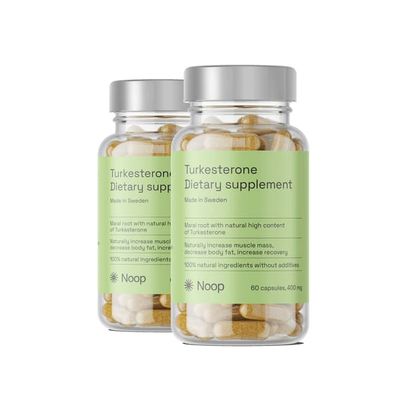 2-pak Premium Turkesterone Noop, 2 x 60 kapsler med 400 mg dosering