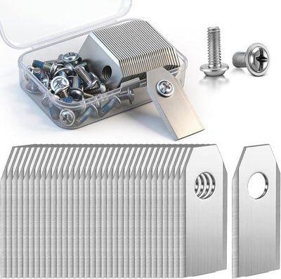 Klipperblade Ecovacs Goat G1 - O & A-serien - Robotplæneklipper Udskiftningsblade - 30 Stykker - Inkl. Skruer - Sølv - 30 Stykker - 36x18mm
