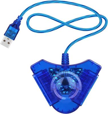 USB-adapterkonverterkabel egnet til Sony PS1 PS2 kablet controller gamepad joystick til PC - Farve Blå