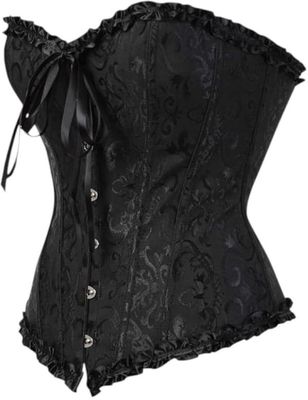 Palace Korsett - Kroppsformare - Korsett - Svart - Broderad brudkorsett - Liten - Perfekt för bröllop, julfester, cosplay, Halloweenkostymer