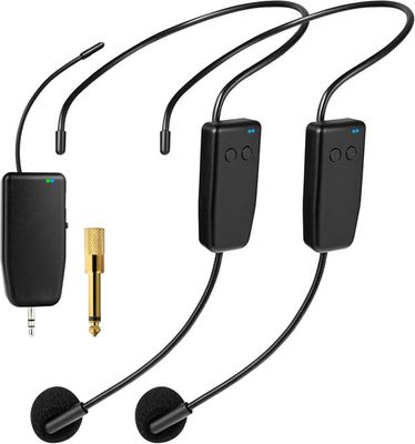 2.4G Trådlöst Headset Mikrofon System för 2 Personer – 50m Räckvidd – Lämplig för Karaoke, PA, Yoga, Utbildning & Fitness