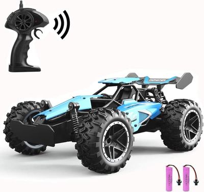 Fjärrstyrda bilar - 2,4 GHz höghastighets RC-bil för barn, 15 km/h + 2WD terrängfjärrstyrd bil med 2 uppladdningsbara batterier