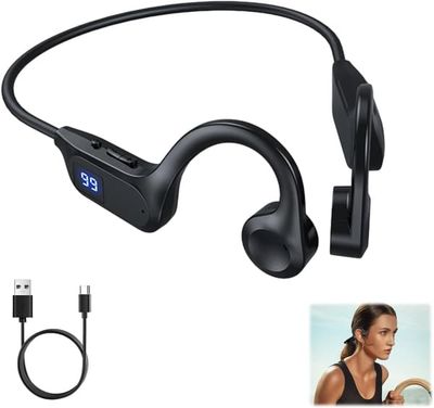 Knogleledningshjelm, til svømmebrug, svømmehovedtelefoner, vandtæt, trådløs, Bluetooth 5.4, hukommelse til svømning, cykling