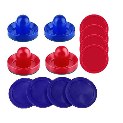 Airhockey-pucks og hockey - Airhockey-pucks og målhåndtag Erstatningsdele til spilleborde (4 pucks, 8 pucks)