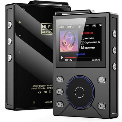 Bärbar högupplöst ljudspelare, Inbyggt 16 GB minne, Förlustfri DSD/FLAC-spelare, HiFi MP3-spelare med Bluetooth 5.4, Digital musikspelare