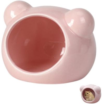 Hamsterhule - Hamsterhus - Gemmested - Keramik - Dyreparadis - Dyrebolig - Velegnet til dværghamstere - Små ørkenrotter - Pink - 9*
