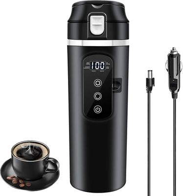 12 V, 12 V, 24 V, 24 V bilvattenkokare, 500 ml mobil vattenkokare i rostfritt stål med 12/24 volts cigarettändare för varmt vatten