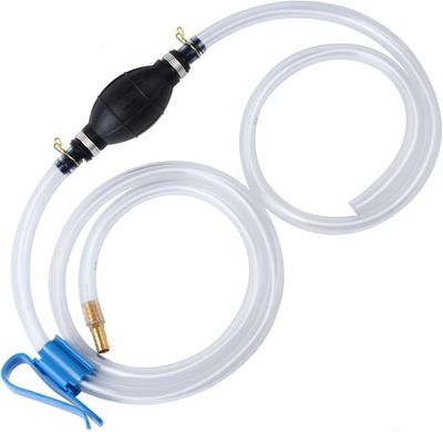 Hävertpump för bensin, gas, olja, bränsle, diesel, vätska, vatten, akvarium, manuell handpump, överföringspump med 2 hållbara PVC-hävertslangar