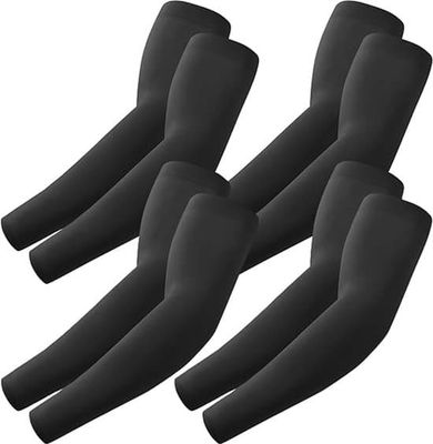 4 par ärmar - Unisex - Ärmar - Ultralätta ärmar - Armärm - UV-skydd för armar - Vuxna - Svart - 4 par