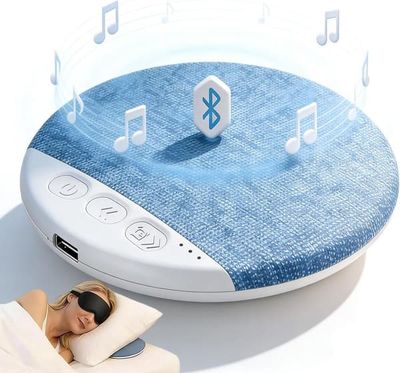 Sovehøjttalere - Bluetooth - Ultratynde (1,1 cm) - Pudefon med timer - 20-48 timers batteri - Hvid støj - For bedre søvn - Trådløs - Blå