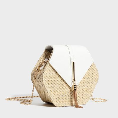 Dame Crossbody Taske Sød Strå Skuldertaske Strandtaske
