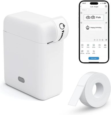 etikettmaskin, Bluetooth-etikettmaskin, termisk etikettskrivare, självhäftande etikettmaskin, bläckfri, organisering hemma, i skolan och på kontoret