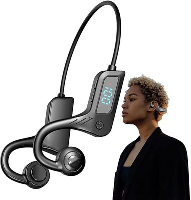 Knogleledningshøretelefoner, sved- og vandafvisende headset til sport, træning, cykling, løb, camping, vandreture, kørsel