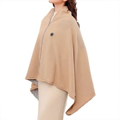 Damhuvtröja - Uppvärmd huvtröja - Värmefilt - 150x80cm - 3 inställningar - Värmefilt - USB uppladdningsbar - Uppladdningsbar cape värmefilt - H
