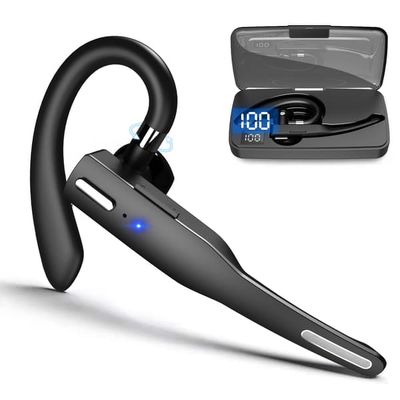 Enkeltøret Bluetooth-headset, støjreducerende mono-headset, Bluetooth-øretelefoner med 360-graders roterende ørekrog, LED-display, 400-timers standbytid