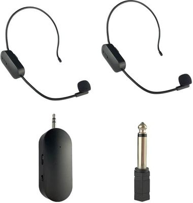 Trådlös UHF-headsetmikrofon 2-i-1 - Handhållen och headsetmikrofon med 50m räckvidd för utbildning, fitness och PA-system - Ett stycke set