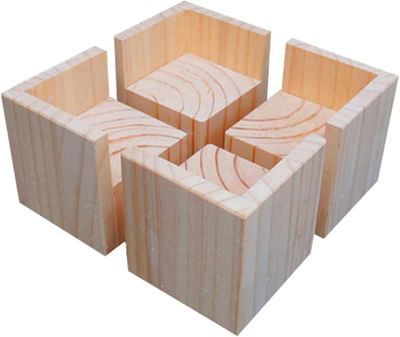 Møbelløfter - 4 stk. - Møbelløfter i træ - Træ - Kontorsengeløfter - Møbelløfterfødder - Fødder - 5x5cm Højde 8cm - seng - bord