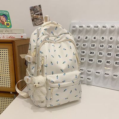 Ryggsäck - Skolväska - Ryggsäck - Flickryggsäck - Skolryggsäck - Bokväska - Surfplattaryggsäck - 20 Liter - Orkidéer