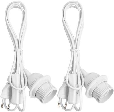 Set med 2 E27 lamphållare med strömbrytare, 1,8 m strömkabel och EU-kontakt för pendel- och DIY-belysning