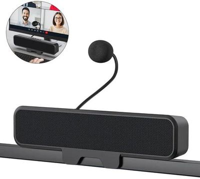 USB computerhøjttalermikrofon - 2.0 stereo PC soundbar - plug-and-play desktop højttaler - laptops og desktops - håndfrit system.
