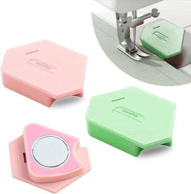 Symaskine Magnetisk Sømfører - 2 Stykker - Magnetisk Sømfører med Indbygget Skala - Til Præcise Målinger - Grøn - 2 Stykker - 6.7x4x1cm