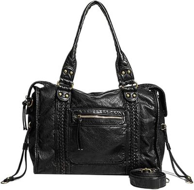 Damväska - Damtygväska - Vintage Shopper Bag - Handväska med stor kapacitet - Y2K Axelväska - Väska i PU-läderlook - Vardagsväska - Arbete & Fritid