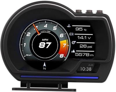 3-tums OBD2 bil Head-Up Display - GPS-läge - HUD-skärm - Hastighetsvisning - Lastbil - 86 mm x 109 mm - Svart