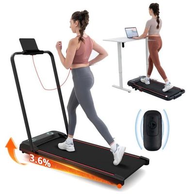 Fällbar och lutande löpband 3,6%-ZX4-1400W-10KM/H-LCD-Fjärrkontroll