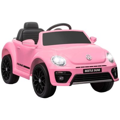 Volkswagen Bubbla Elbil för Barn 12V, Rosa - Licensierad Barnbil med Fjärrkontroll och Musik