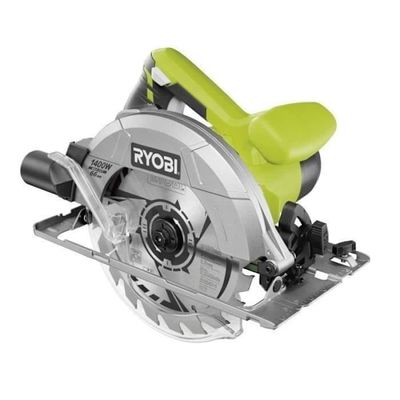 RYOBI - 1400 W rundsav - 1 klinge diameter 190 mm 20 tænder, 1 parallelføring, 1 sugedyse og servicenøgle - RCS1400-G