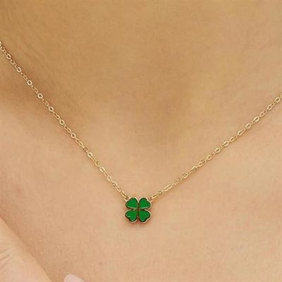 Collier - S'AGAPÕ - SCK253 - Forgyldt - Firekløver - 44 cm