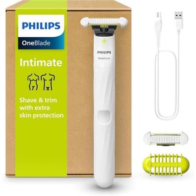 Elektrisk Rakapparat - PHILIPS - OneBlade Intimate - Autonomi 60 min - Uppladdningsbar - Tvättbart huvud