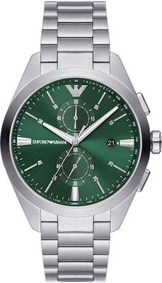 Kronografur - Emporio Armani - AR11480 - Sølv - Genanvendt rustfrit stål - 5 ATM