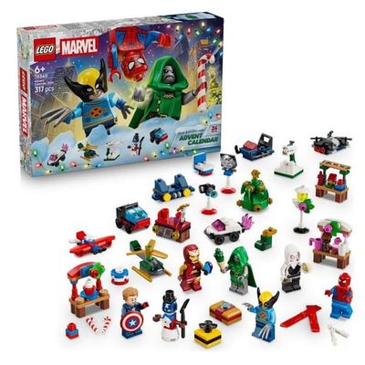 LEGO | Marvel 76340 - Julekalender 2026 - 24 Superhelte Overraskelser - Sæt til Børn - Fra 6 år