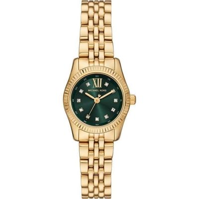 Kvindeur - Michael Kors - MK4842 - Forgyldt Rustfrit Stål - Grøn Zifferblad - Vandtæt 5 ATM