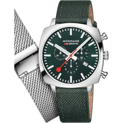 Mondaine MSL.41460.LF.SET Herreur Stort Cushion Sæt 41mm 5ATM