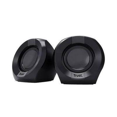Kompakt PC-højttaler 2.0 - Trust - 8W - USB - 3,5 mm AUX-stik - Kablet lydstyrkekontrol