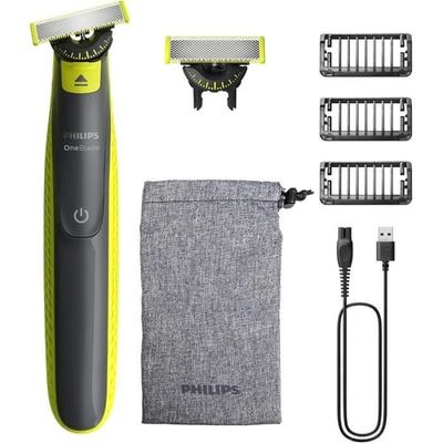 Philips OneBlade 360 Authentique Tondeuse och elektrisk skärare för skägg, 2x 360 blad, 3x skäggkam 1, 3, 5 mm, QP2724/31